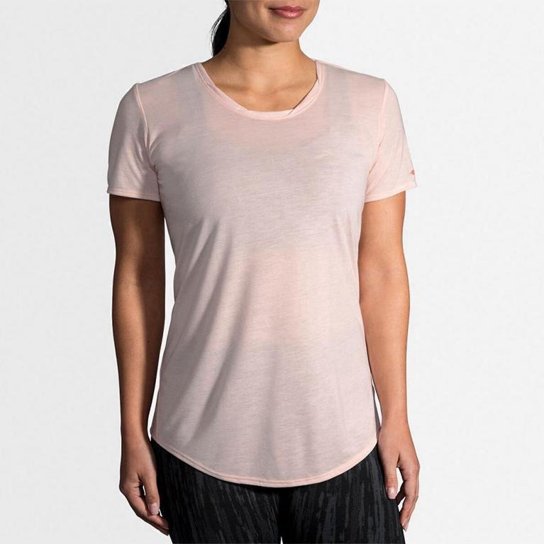 Brooks Distance Israel - Women's Short Sleeve Running Shirt - Pink (09186-ASKV)